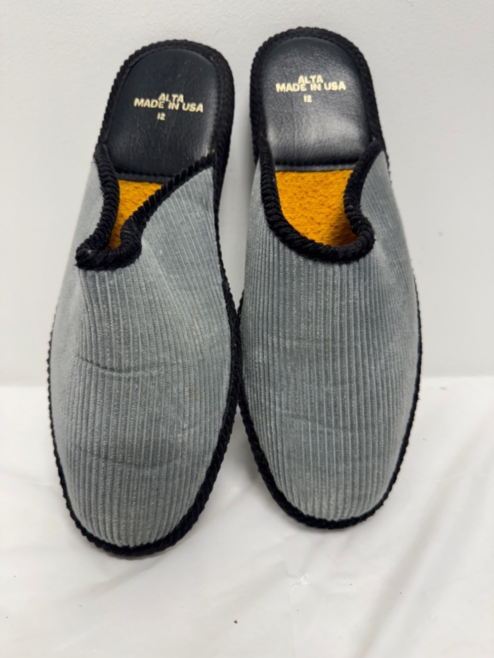 Men's Gray Corduroy Slip-On Loafers/slippers